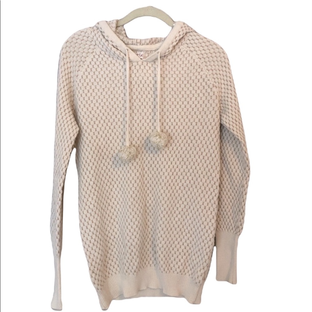 Shrinking Violet Hooded Sweater - Cream and Gold - Size M